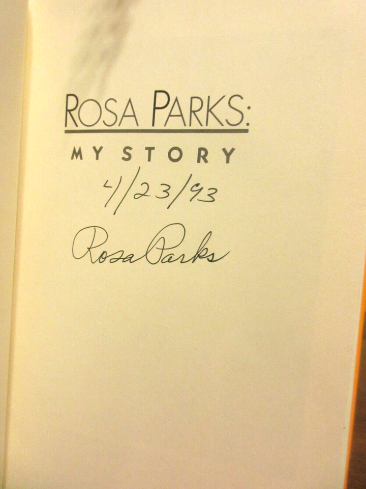 Rosa Parks signed title page in her book My Story